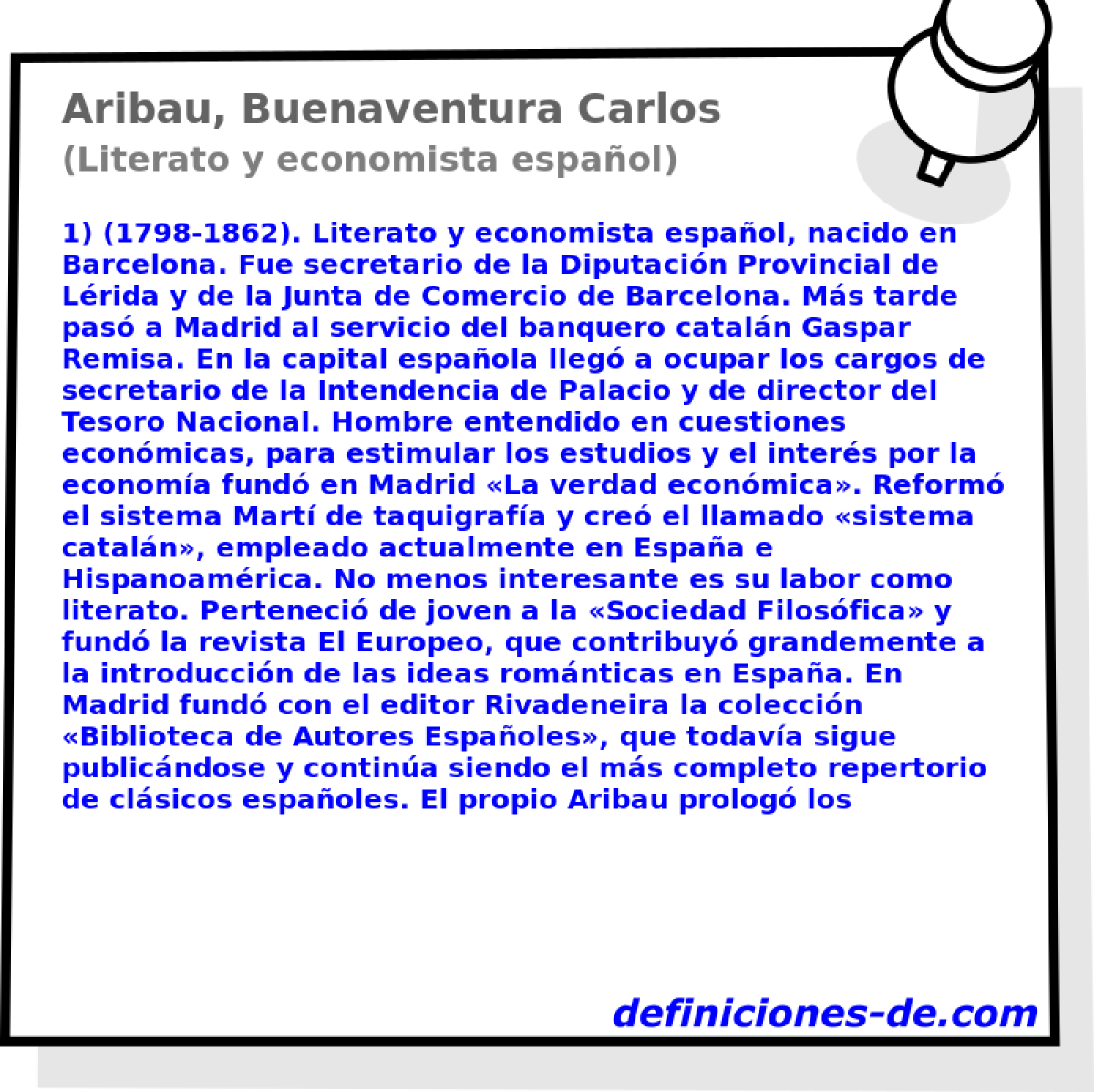 Aribau, Buenaventura Carlos (Literato y economista espaol)