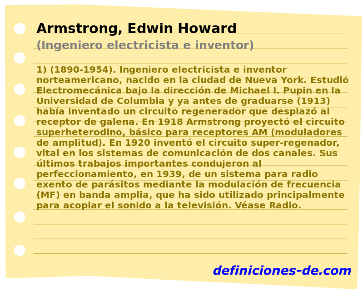 Armstrong, Edwin Howard (Ingeniero electricista e inventor)