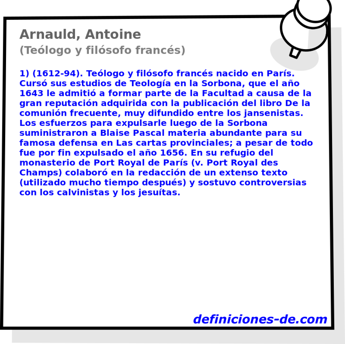 Arnauld, Antoine (Telogo y filsofo francs)