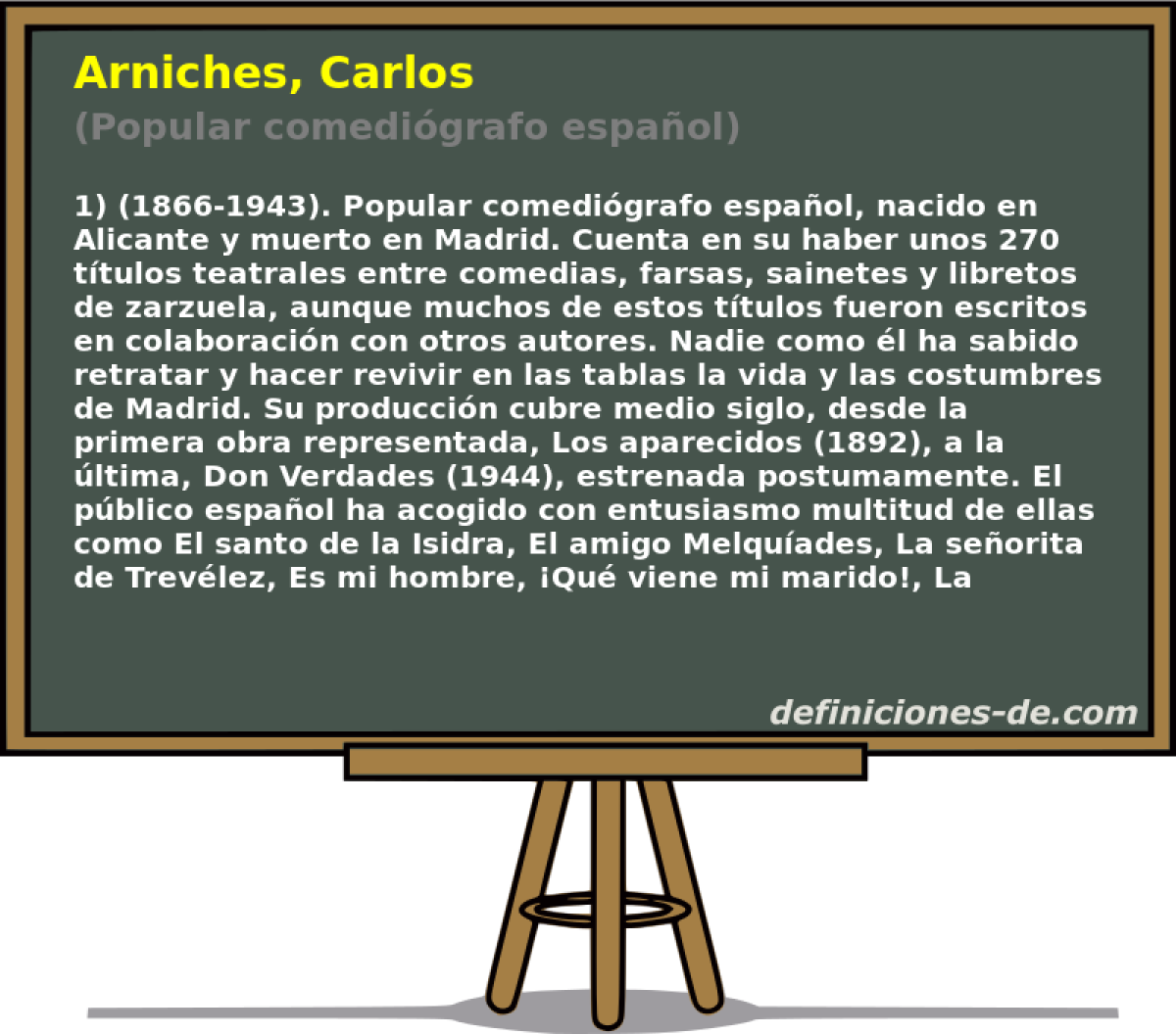 Arniches, Carlos (Popular comedigrafo espaol)