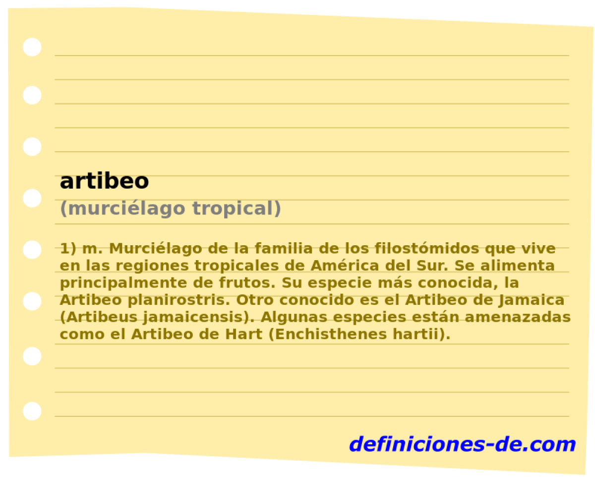 artibeo (murcilago tropical)