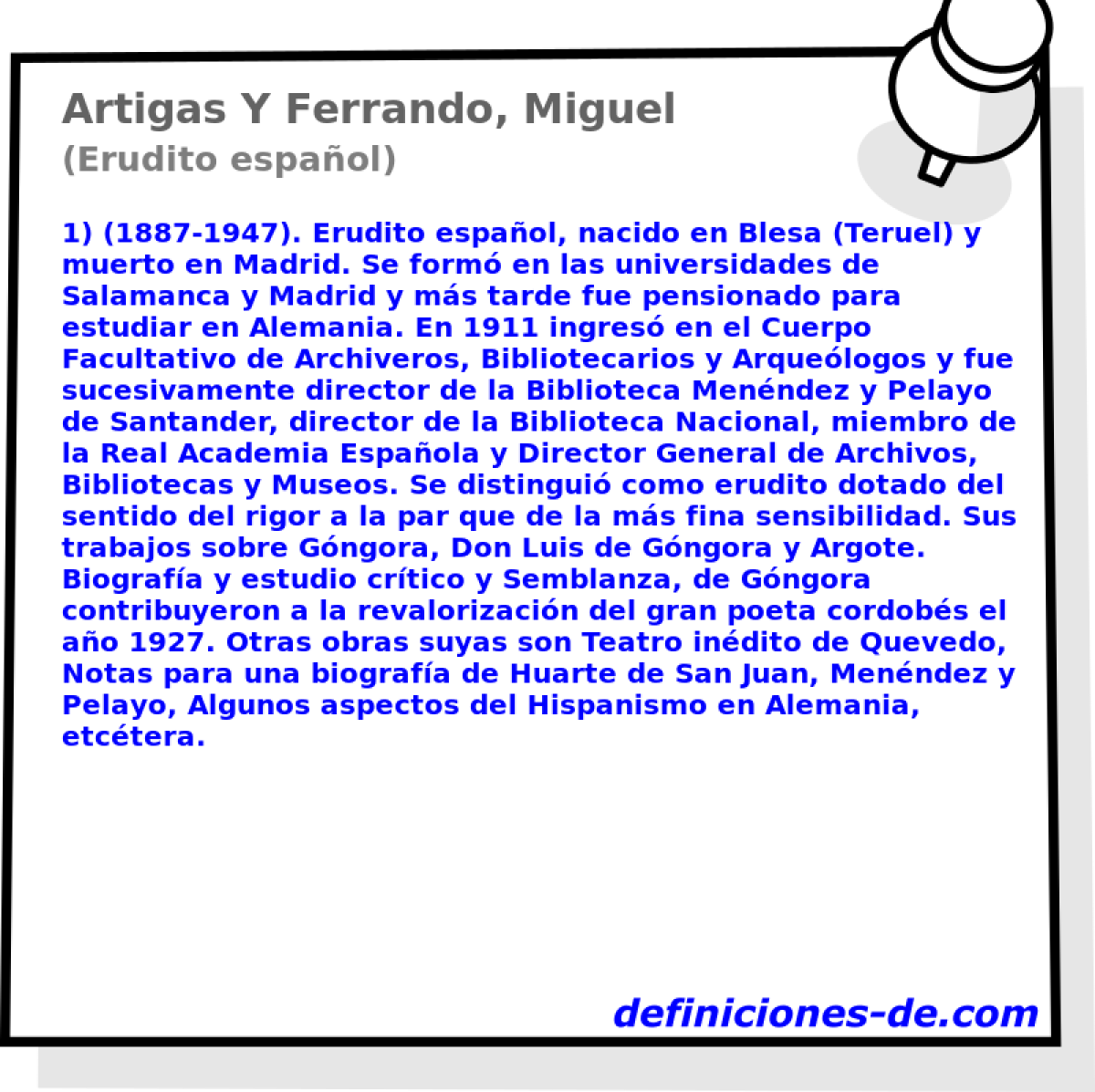 Artigas Y Ferrando, Miguel (Erudito espaol)