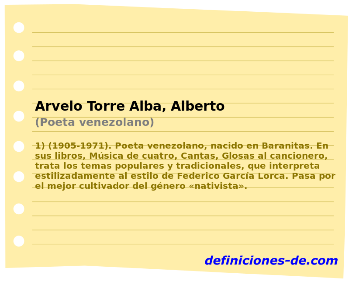 Arvelo Torre Alba, Alberto (Poeta venezolano)