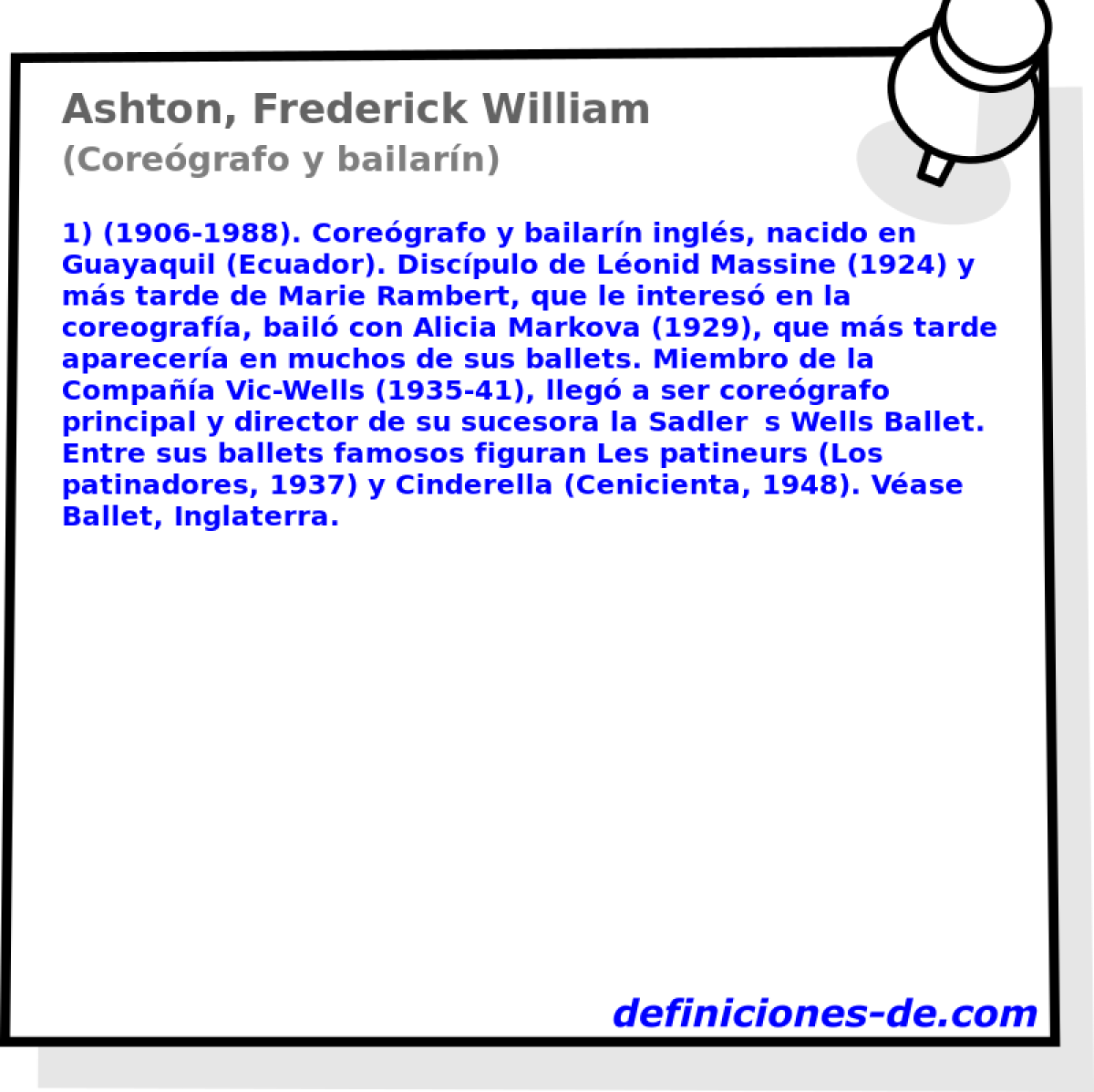 Ashton, Frederick William (Coregrafo y bailarn)