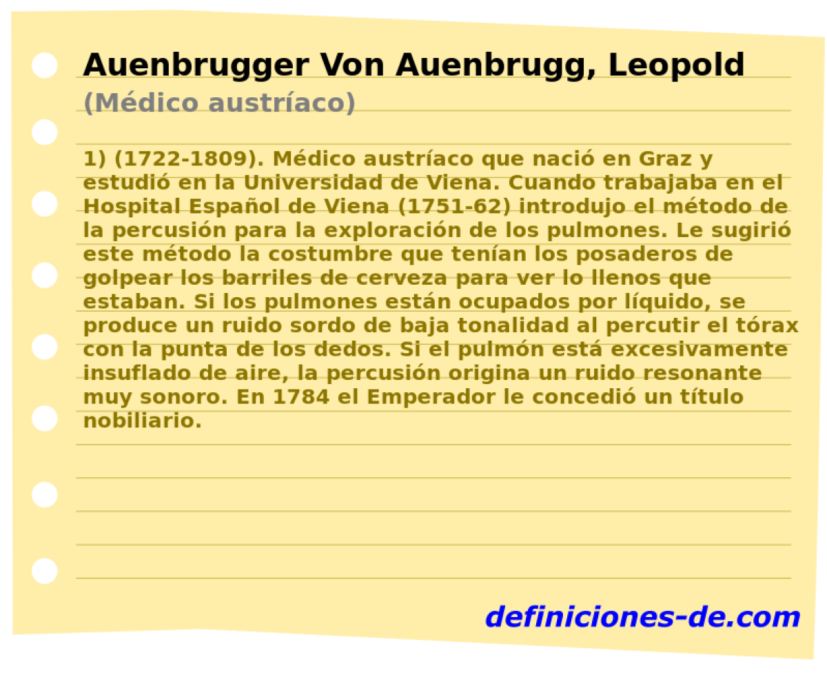 Auenbrugger Von Auenbrugg, Leopold (Mdico austraco)