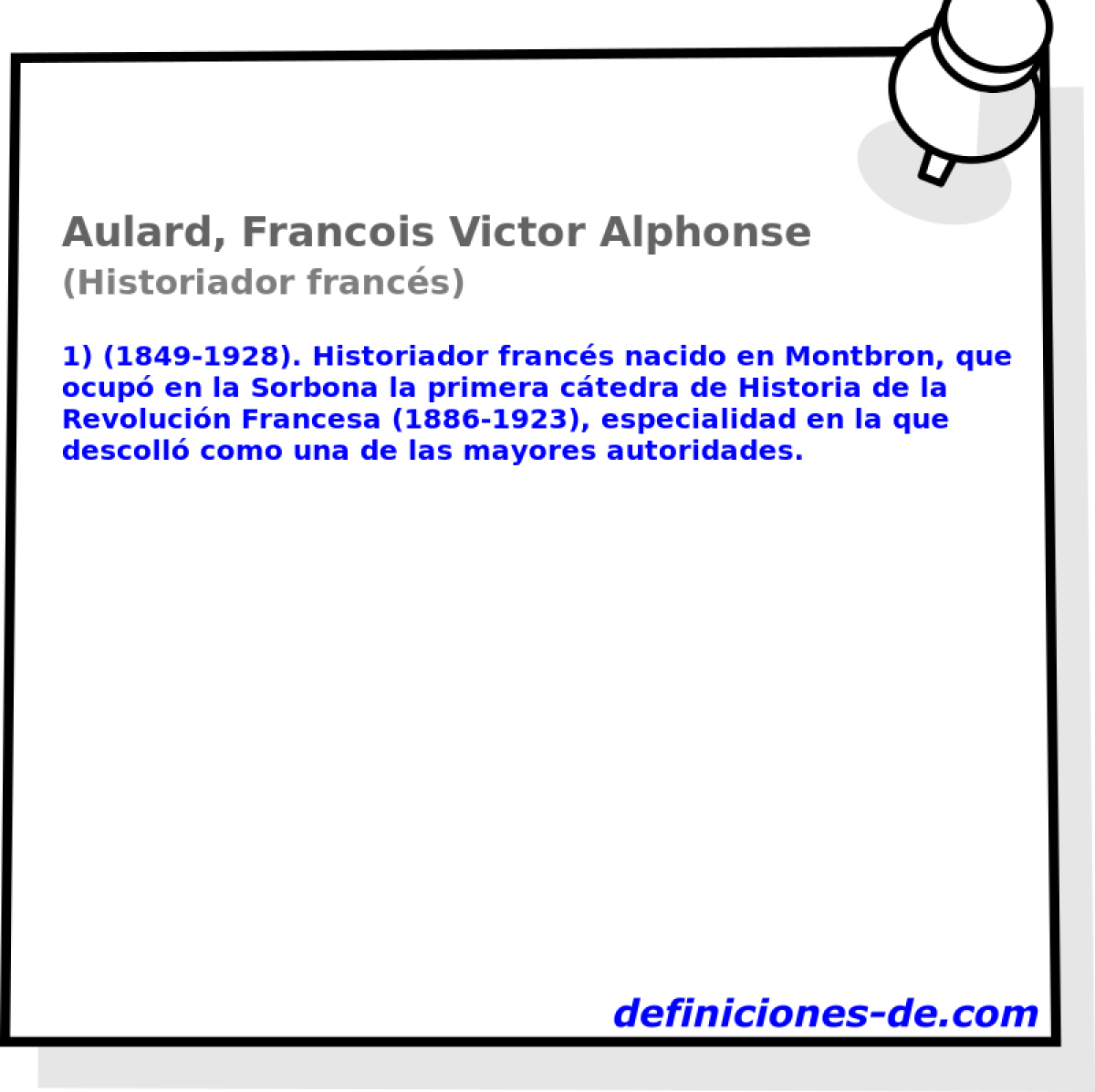 Aulard, Francois Victor Alphonse (Historiador francs)