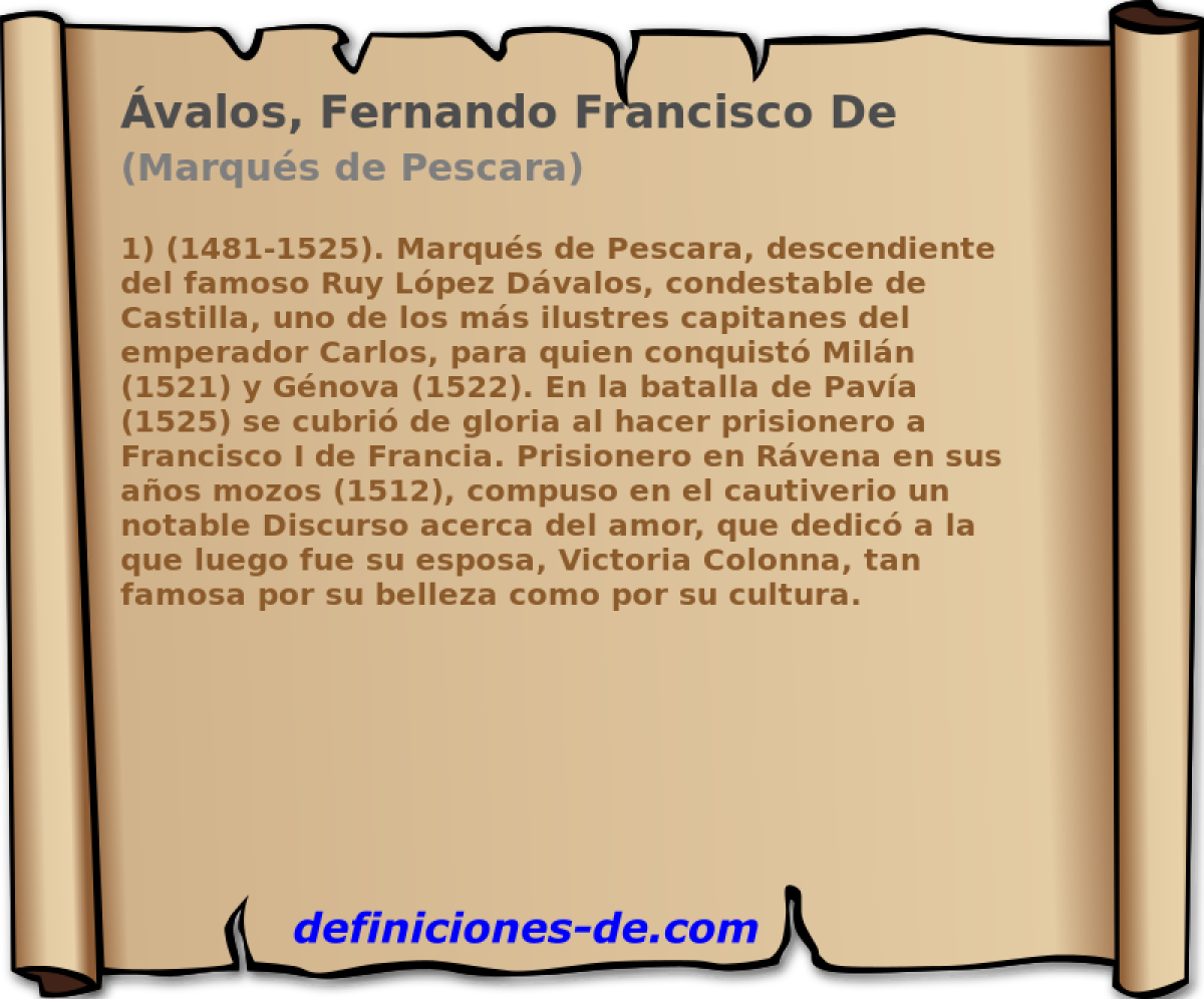 valos, Fernando Francisco De (Marqus de Pescara)
