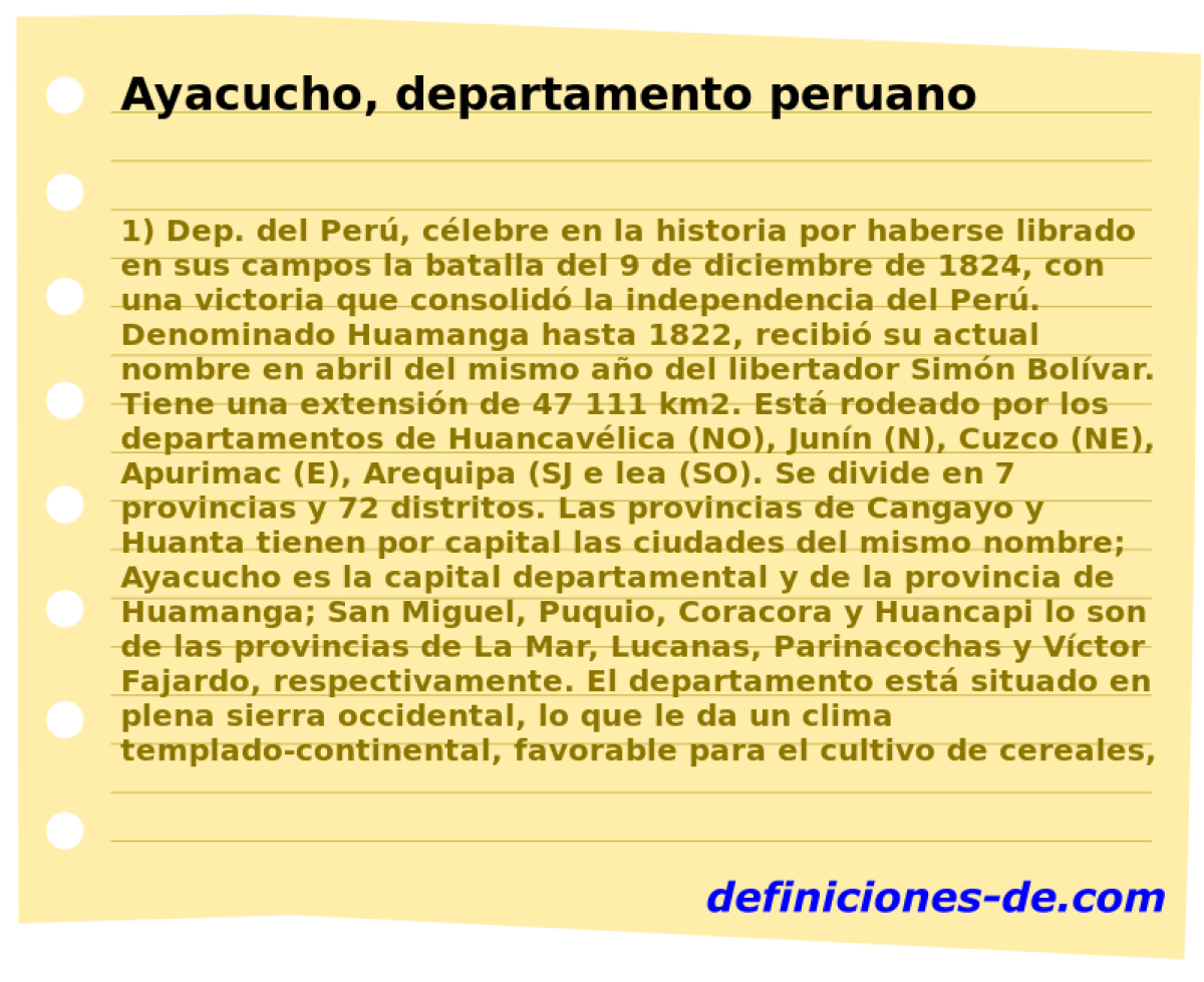 Ayacucho, departamento peruano 
