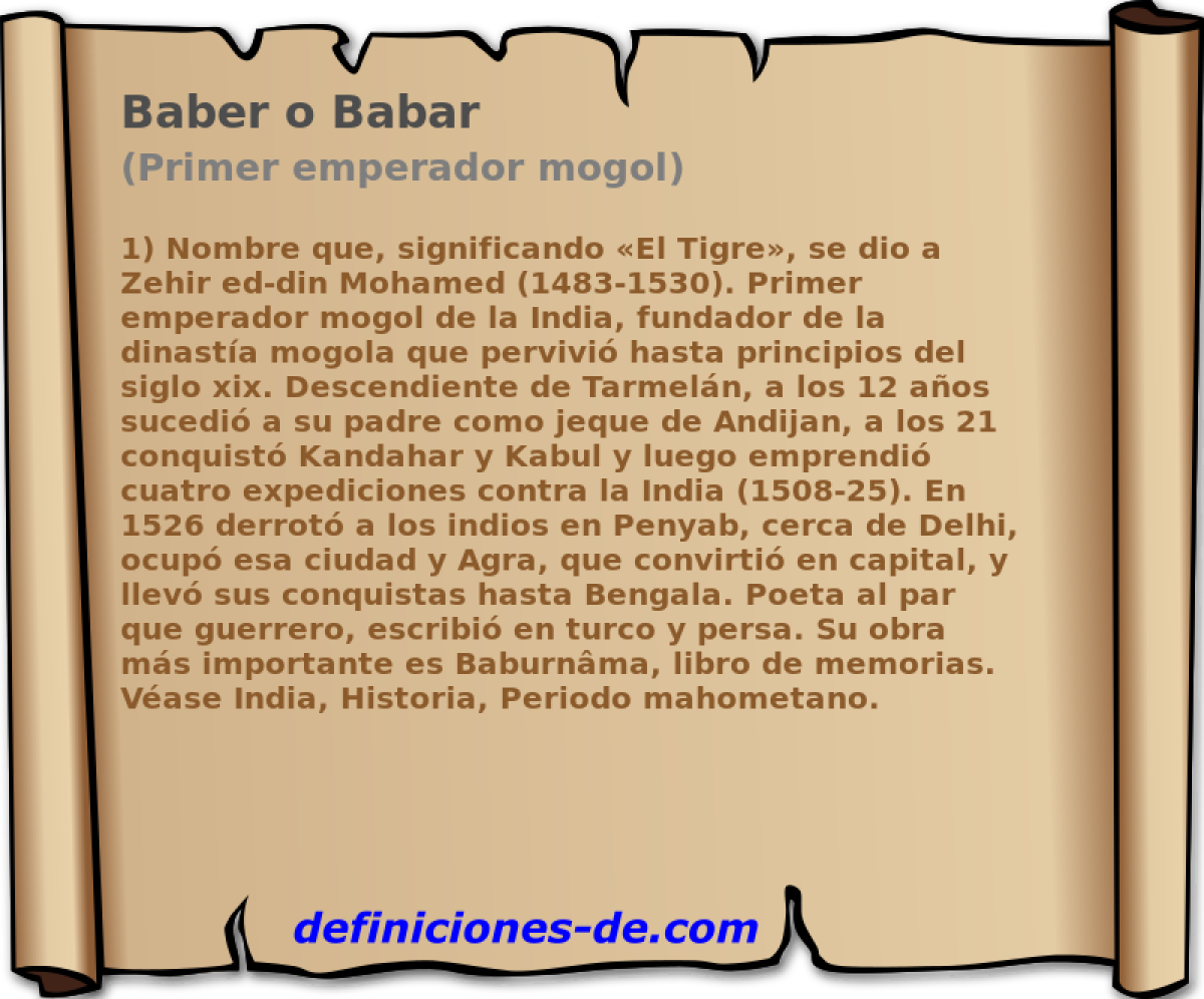 Baber o Babar (Primer emperador mogol)