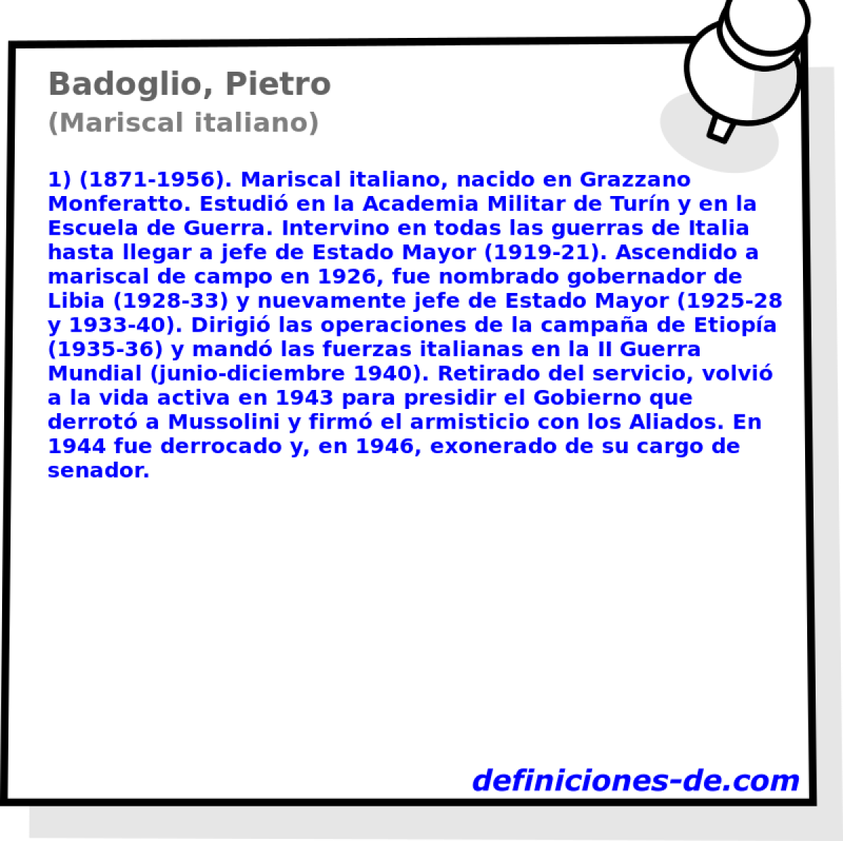 Badoglio, Pietro (Mariscal italiano)