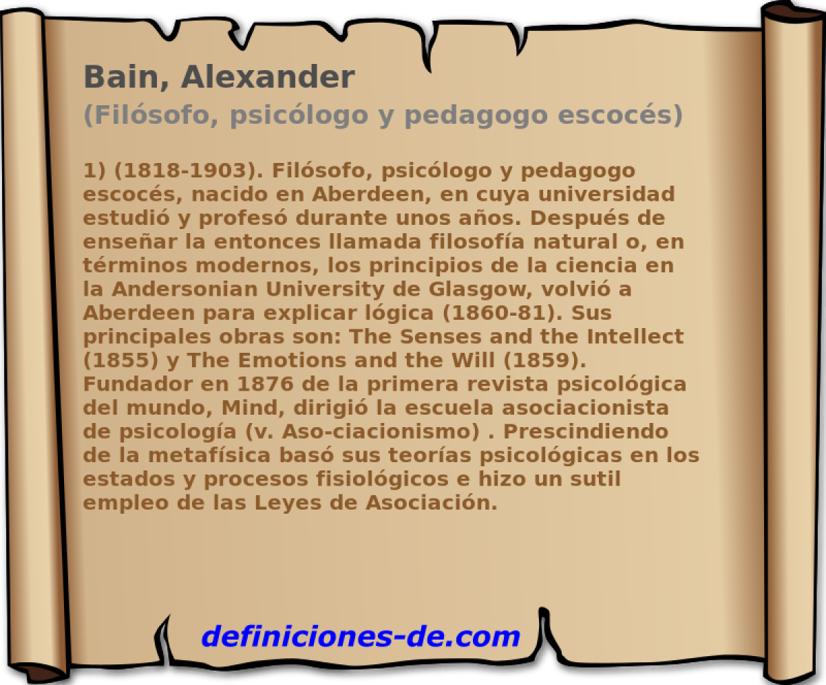 Bain, Alexander (Filsofo, psiclogo y pedagogo escocs)