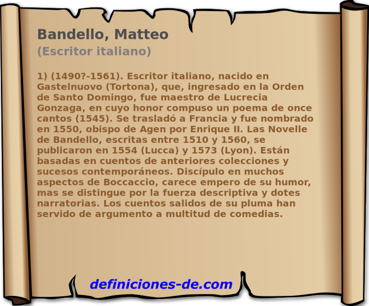 Bandello, Matteo (Escritor italiano)