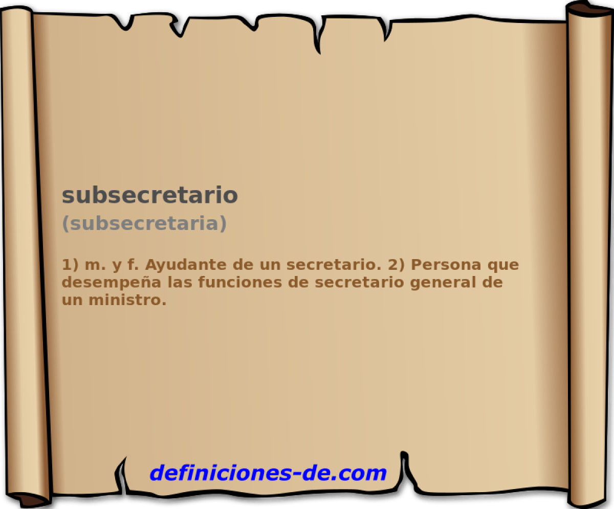 subsecretario (subsecretaria)