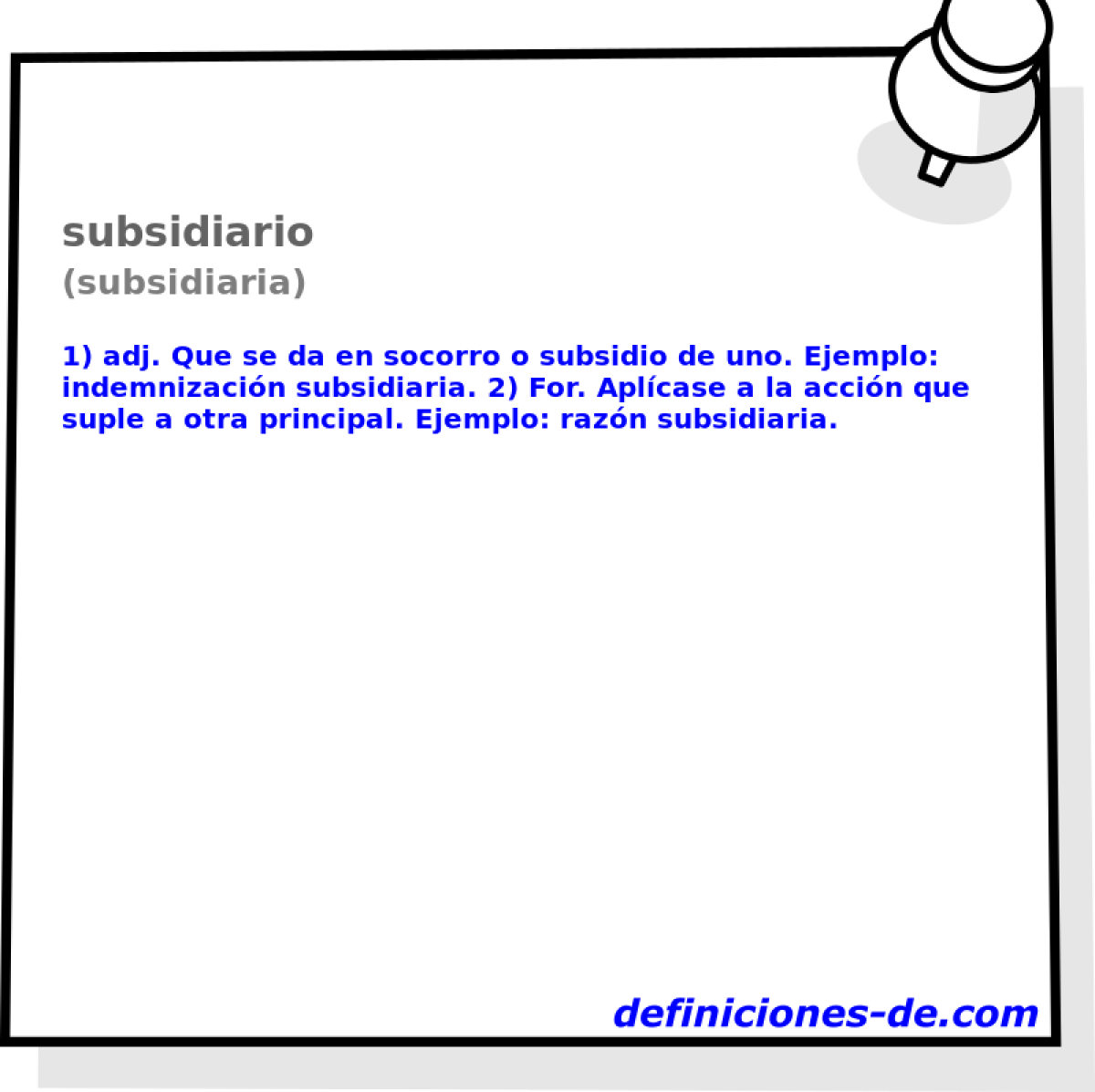 subsidiario (subsidiaria)