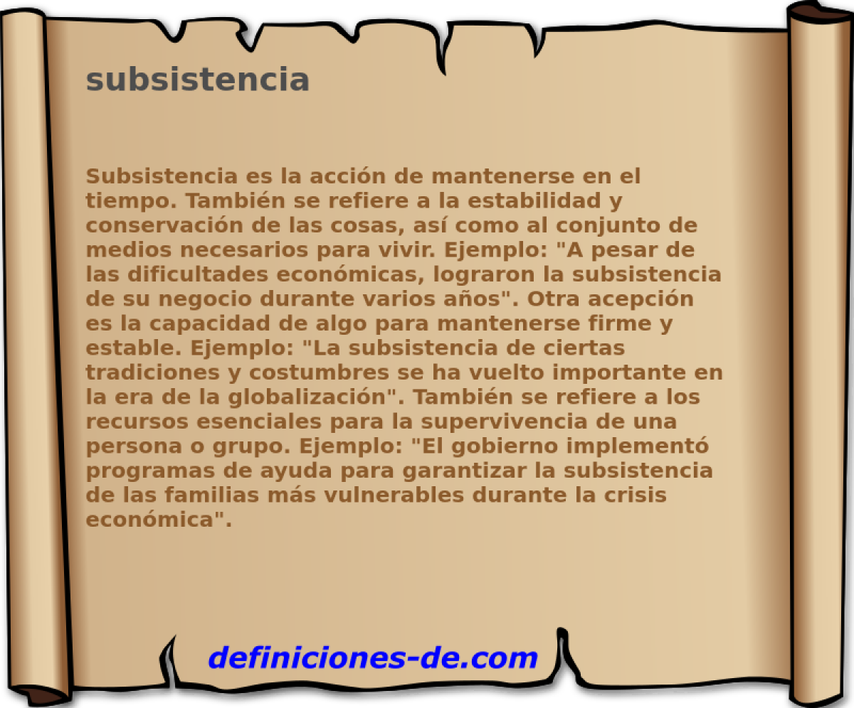 subsistencia 