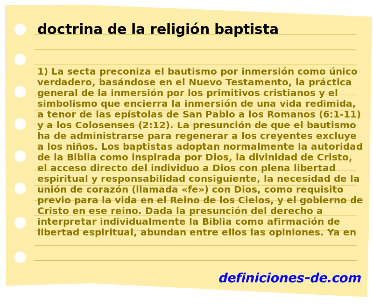 doctrina de la religin baptista 