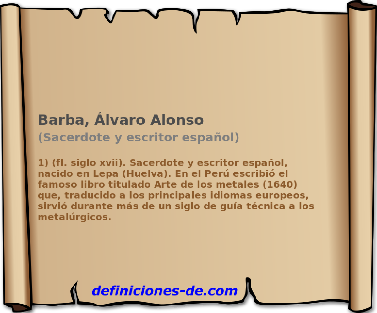 Barba, lvaro Alonso (Sacerdote y escritor espaol)