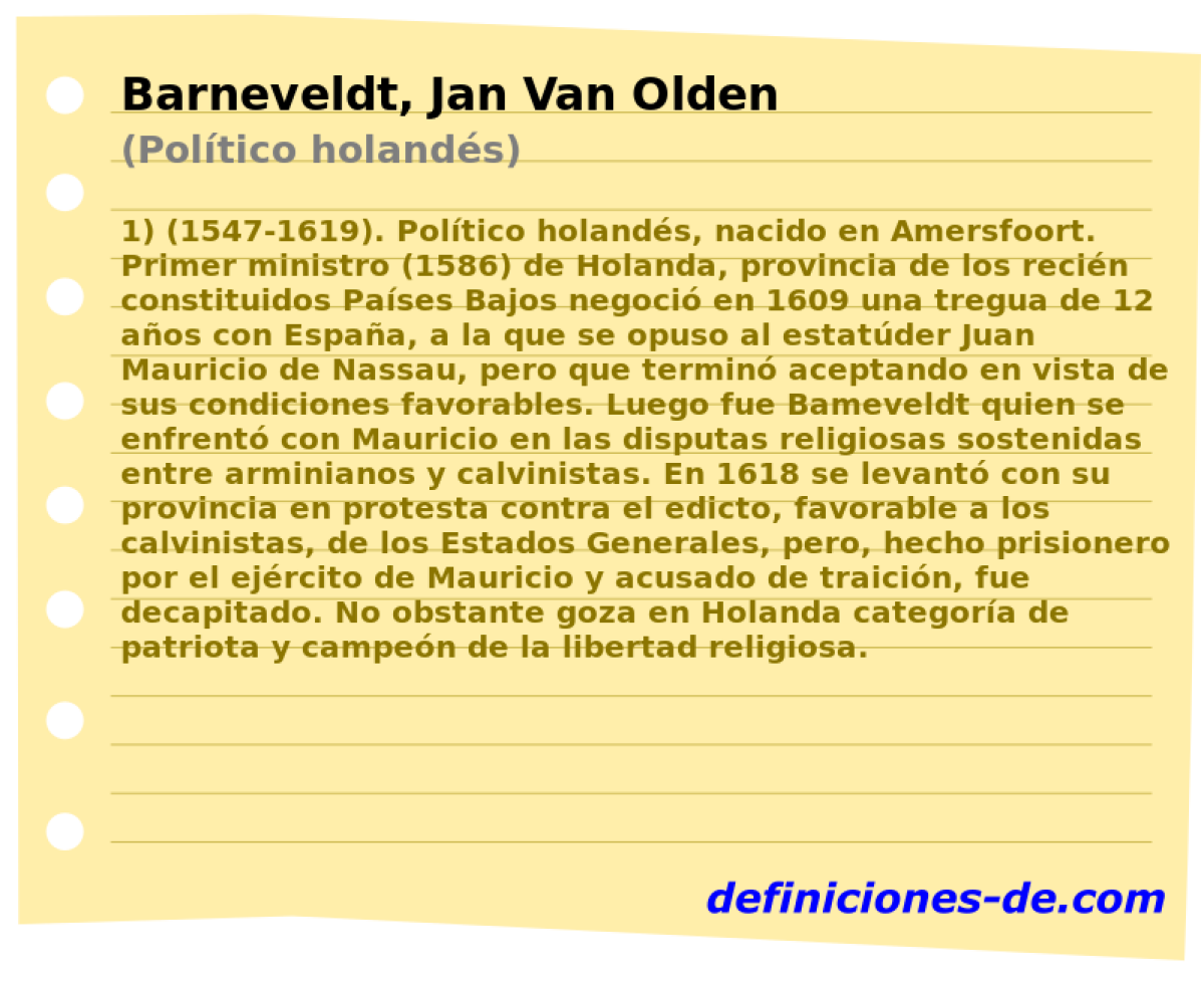 Barneveldt, Jan Van Olden (Poltico holands)