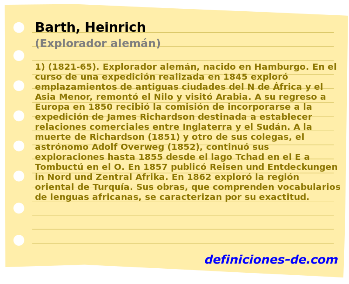 Barth, Heinrich (Explorador alemn)