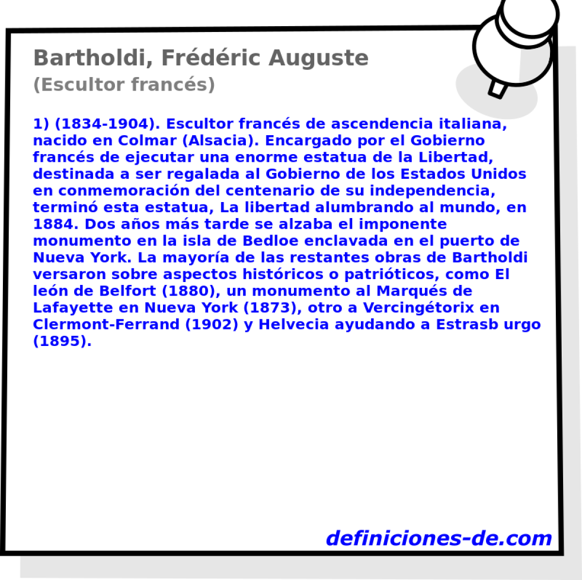 Bartholdi, Frdric Auguste (Escultor francs)