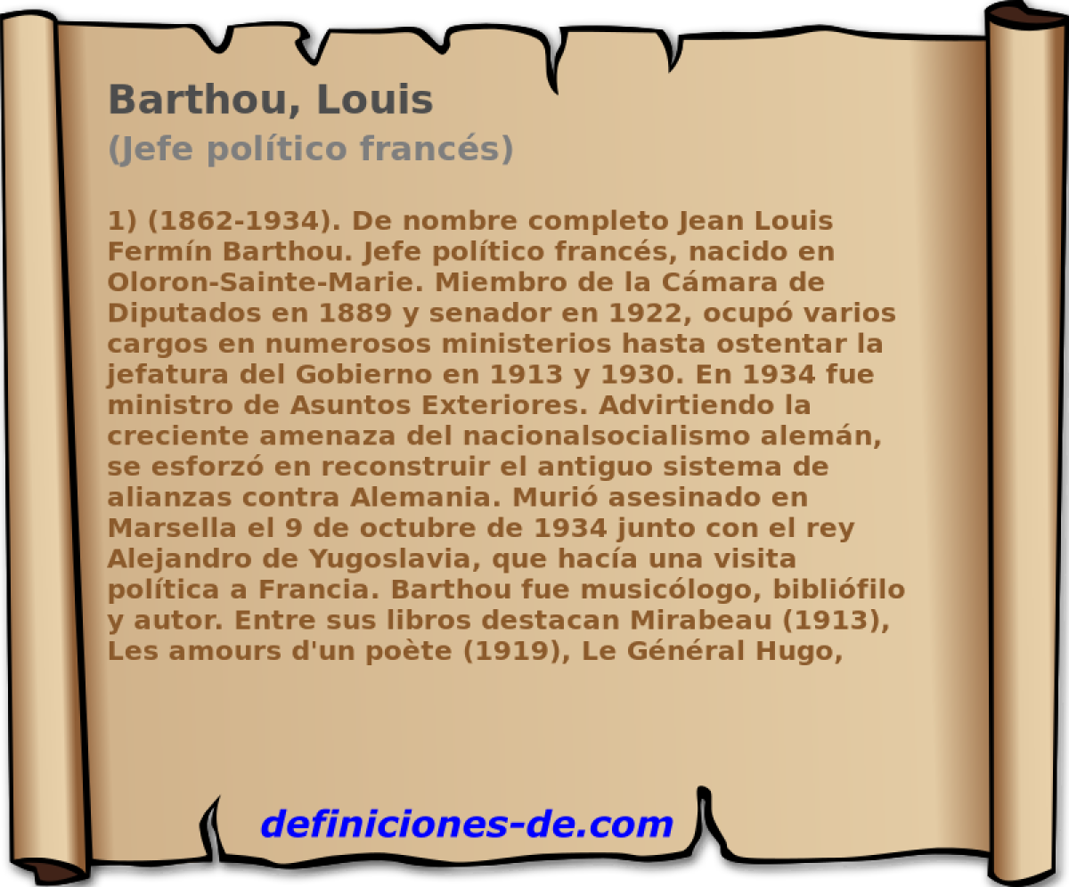 Barthou, Louis (Jefe poltico francs)