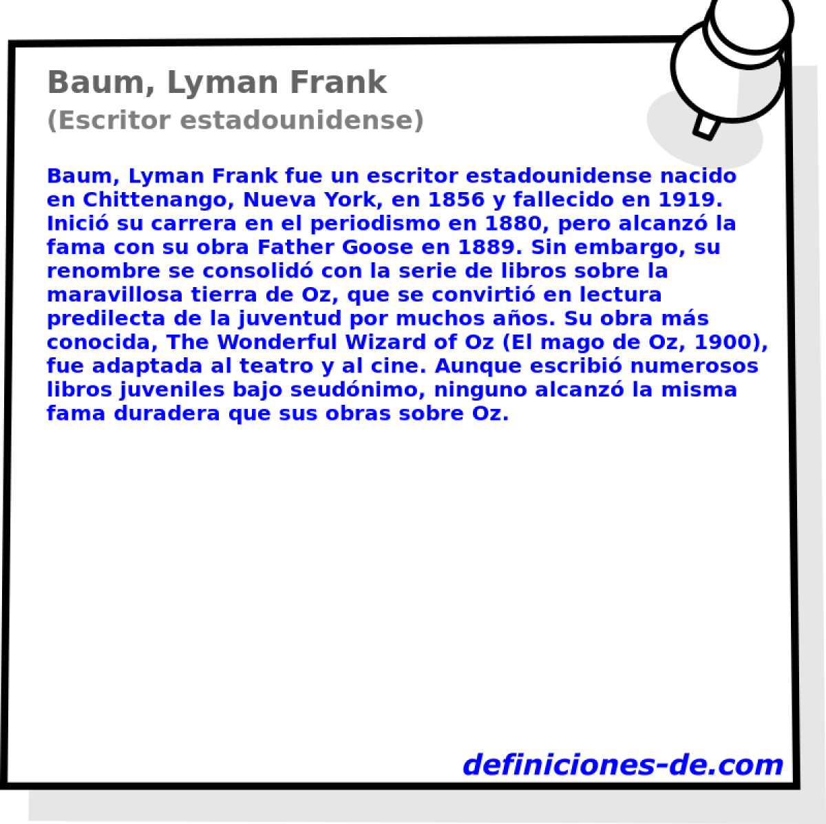 Baum, Lyman Frank (Escritor estadounidense)