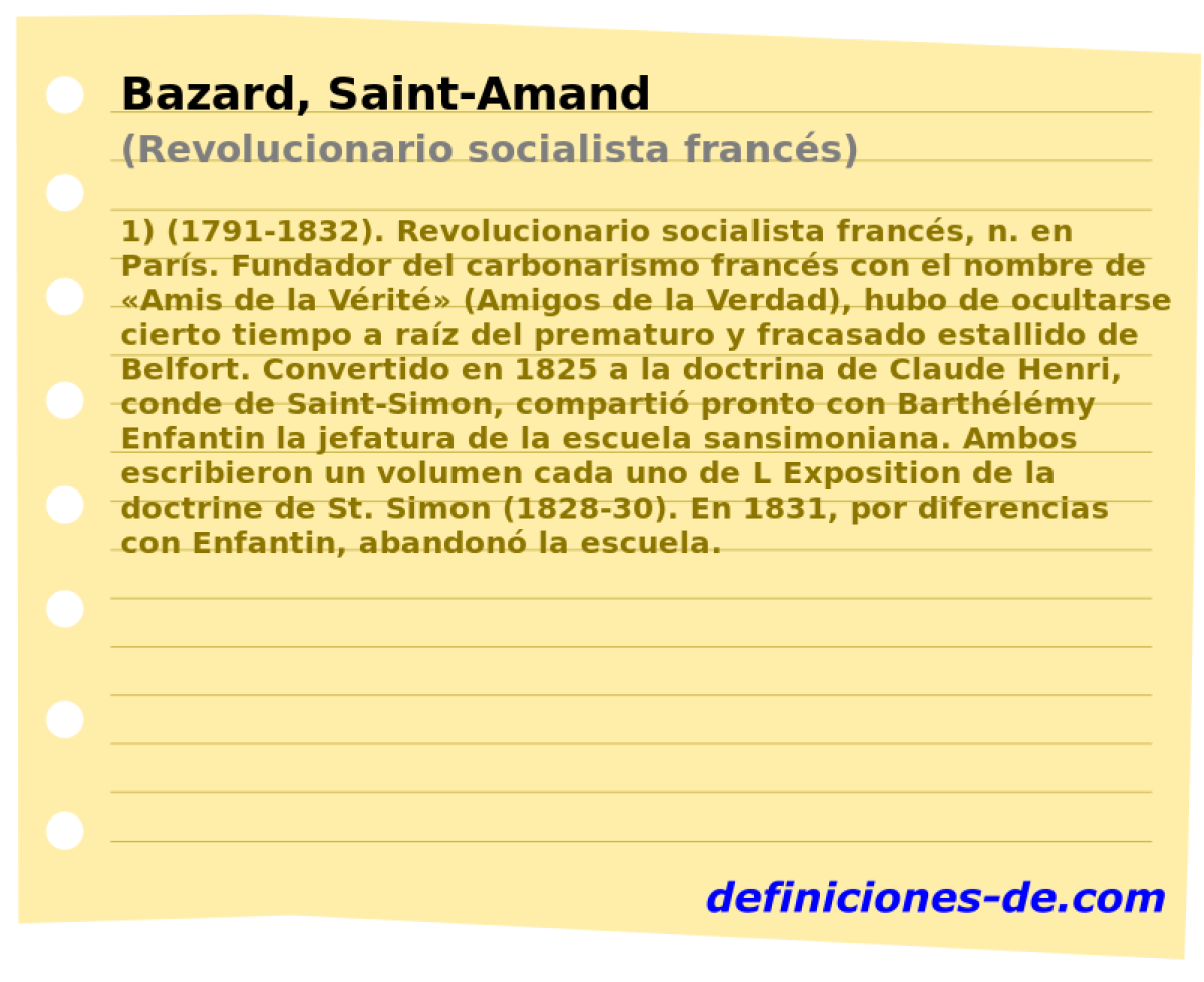 Bazard, Saint-Amand (Revolucionario socialista francs)