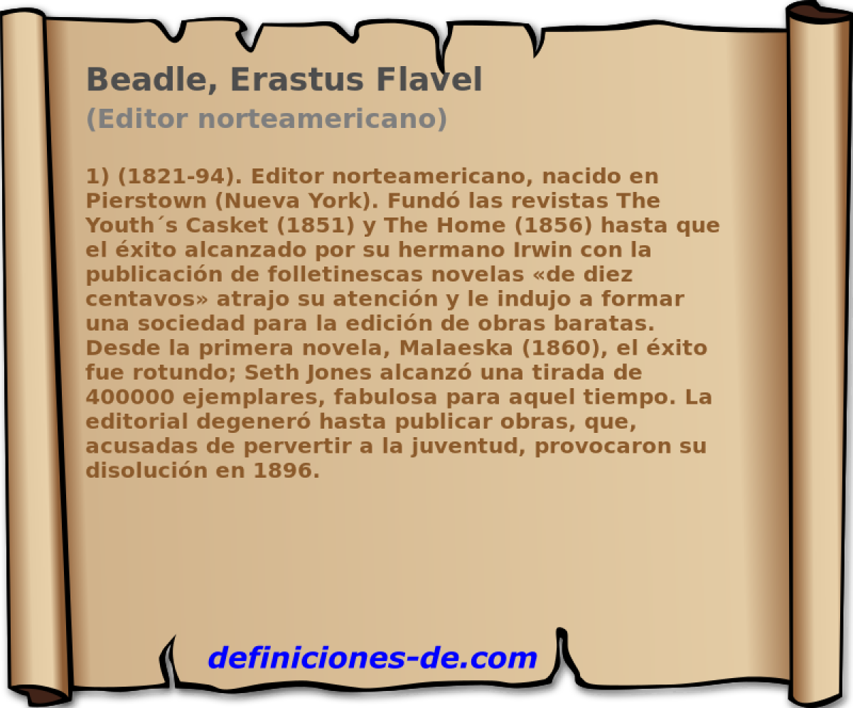 Beadle, Erastus Flavel (Editor norteamericano)