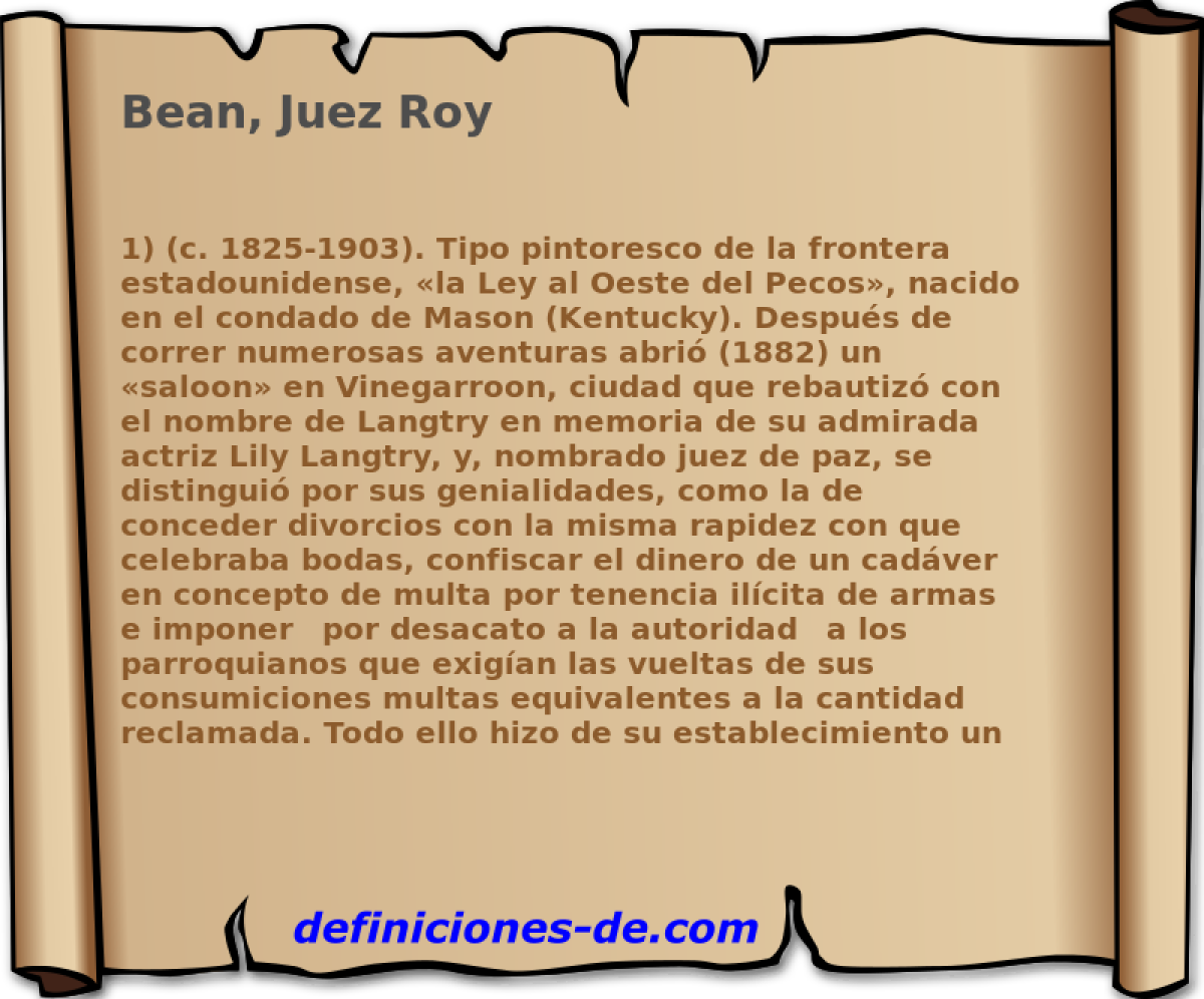 Bean, Juez Roy 