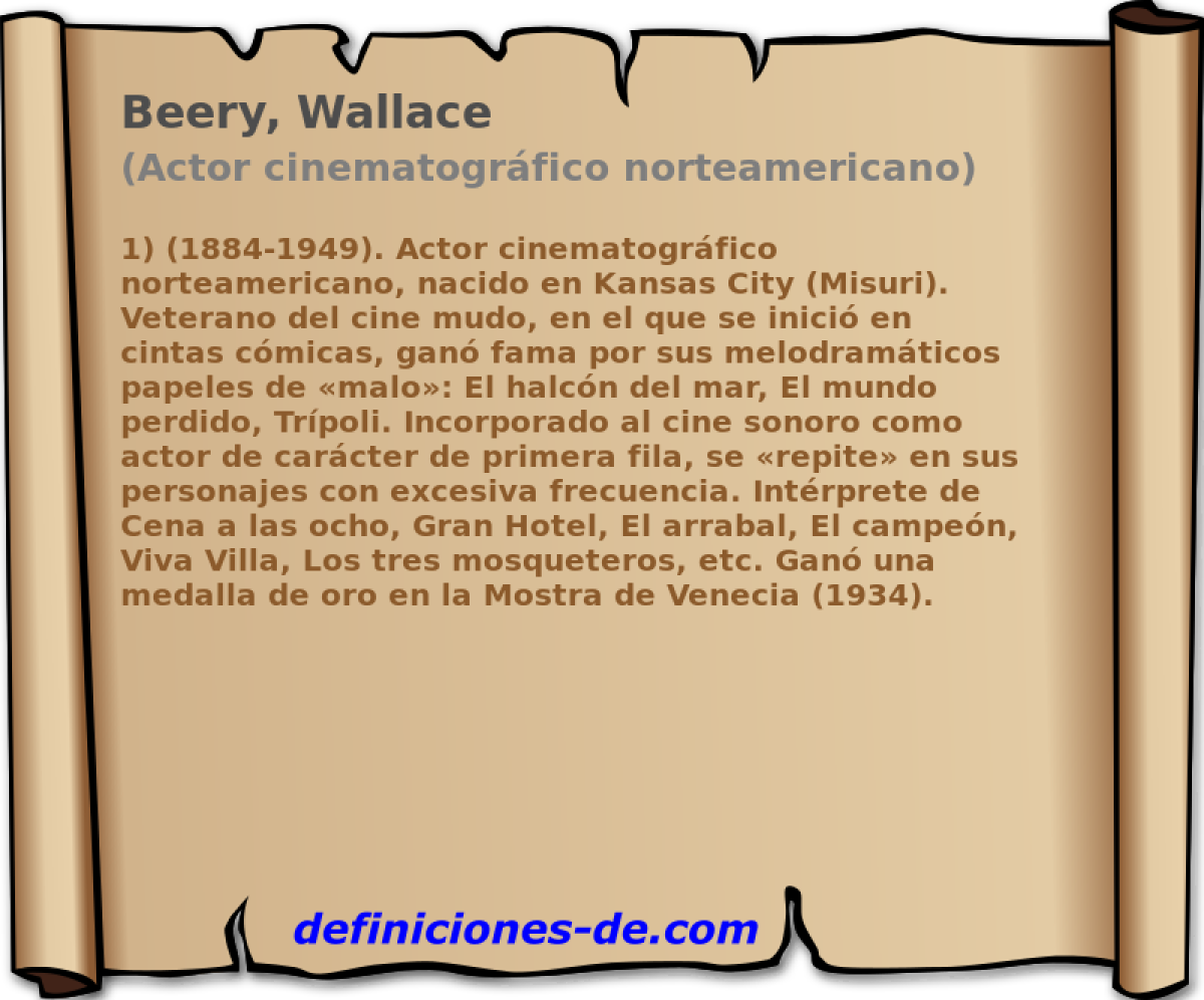 Beery, Wallace (Actor cinematogrfico norteamericano)