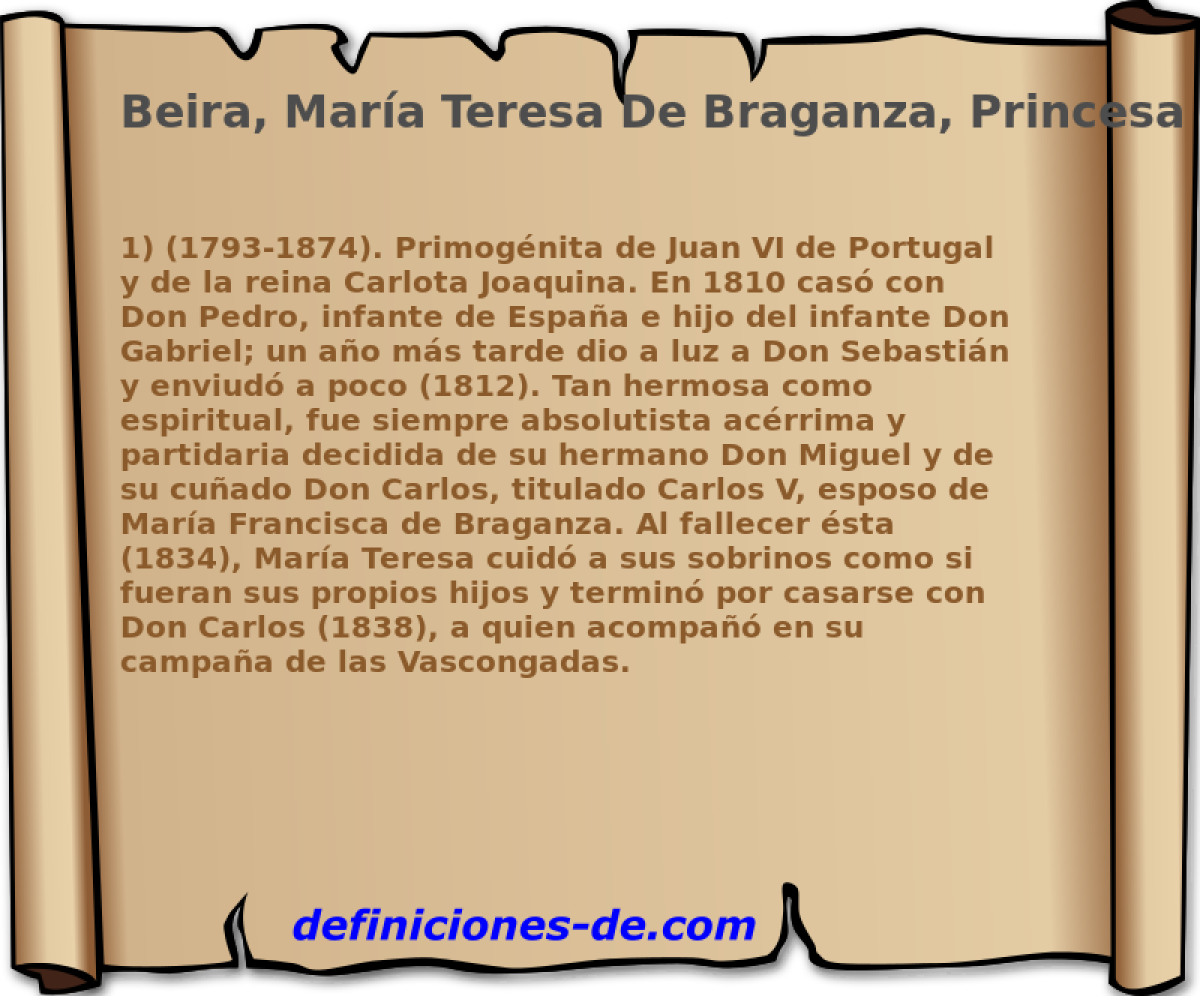 Beira, Mara Teresa De Braganza, Princesa De La 