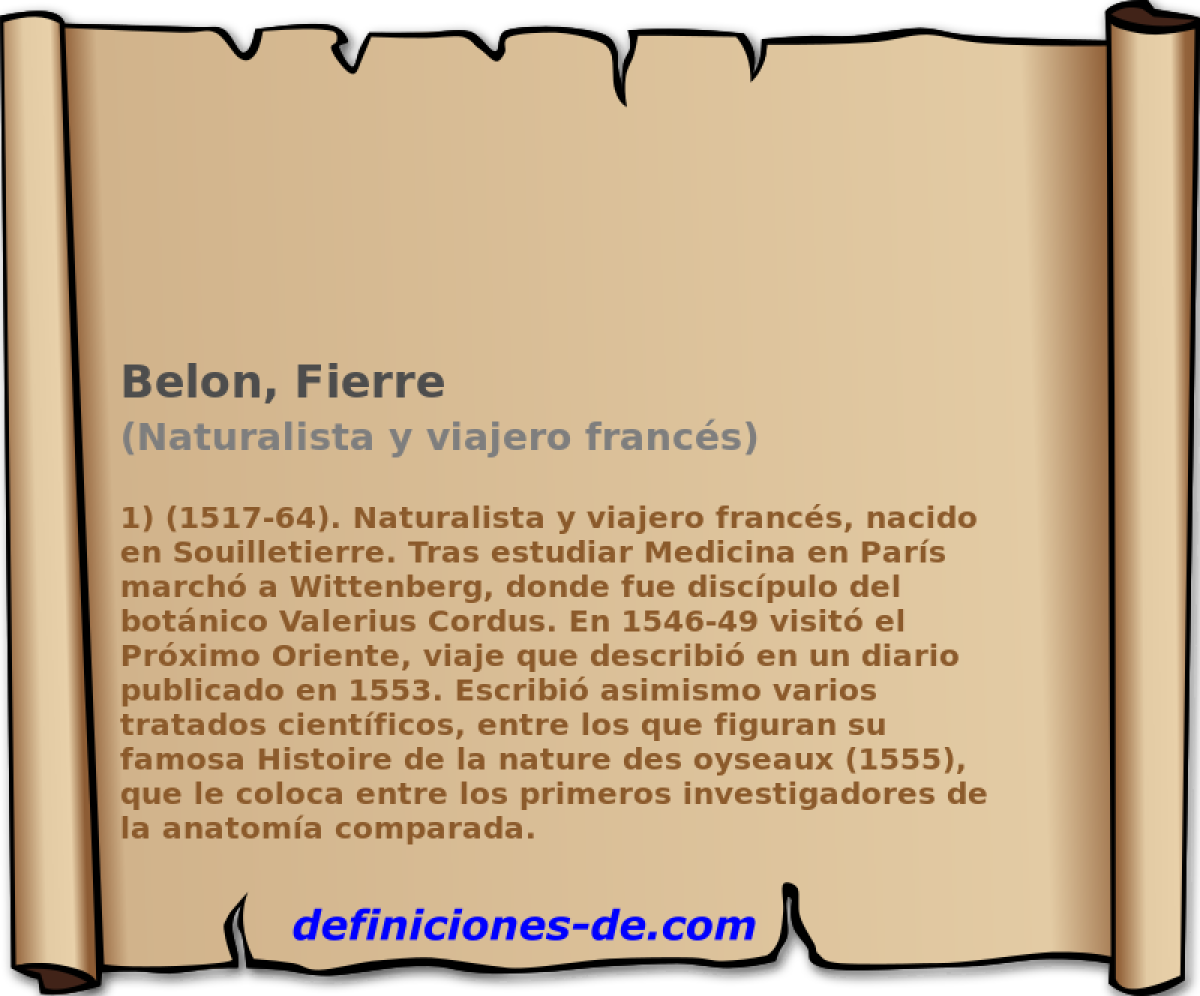 Belon, Fierre (Naturalista y viajero francs)