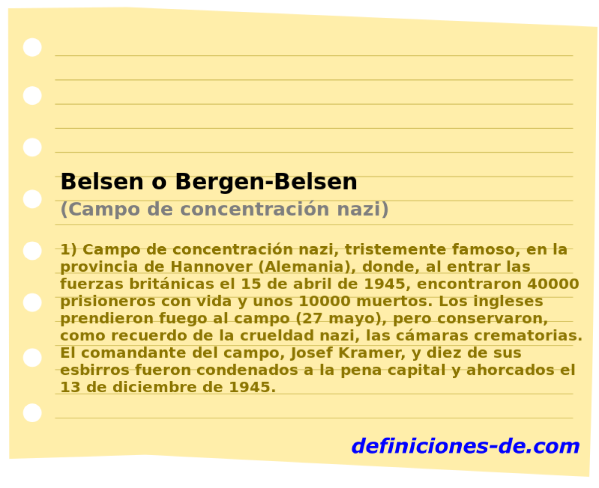 Belsen o Bergen-Belsen (Campo de concentracin nazi)