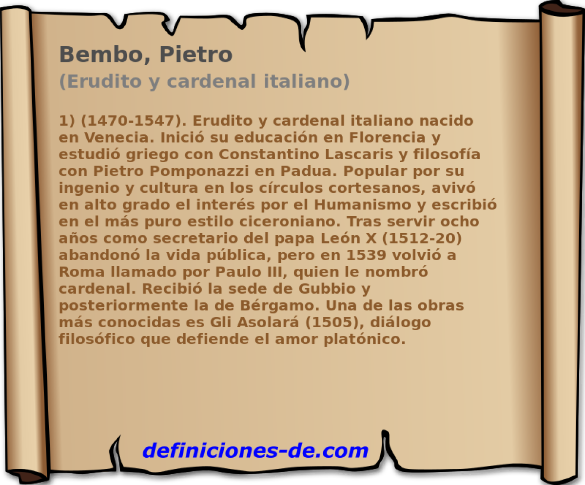 Bembo, Pietro (Erudito y cardenal italiano)