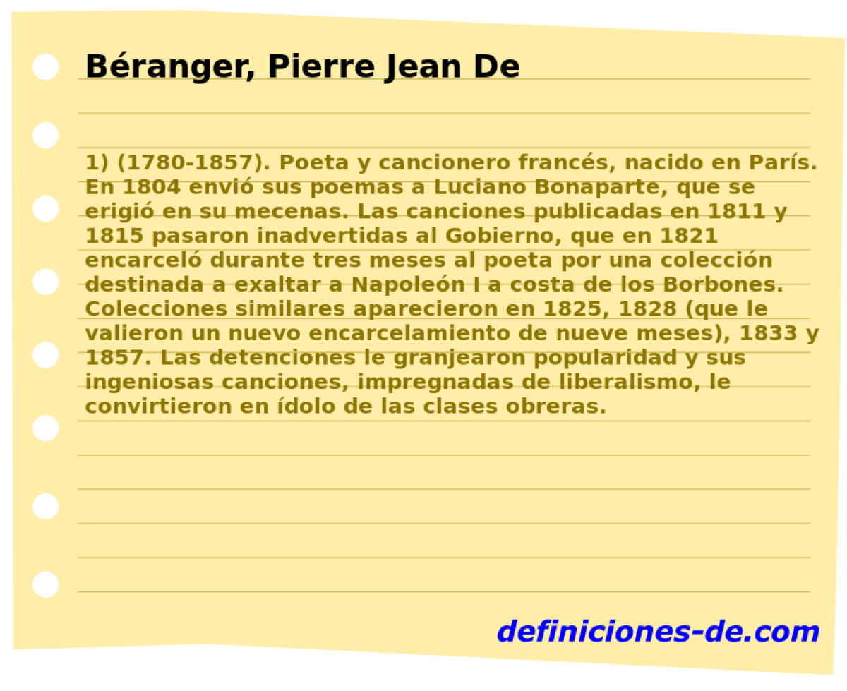 Branger, Pierre Jean De 