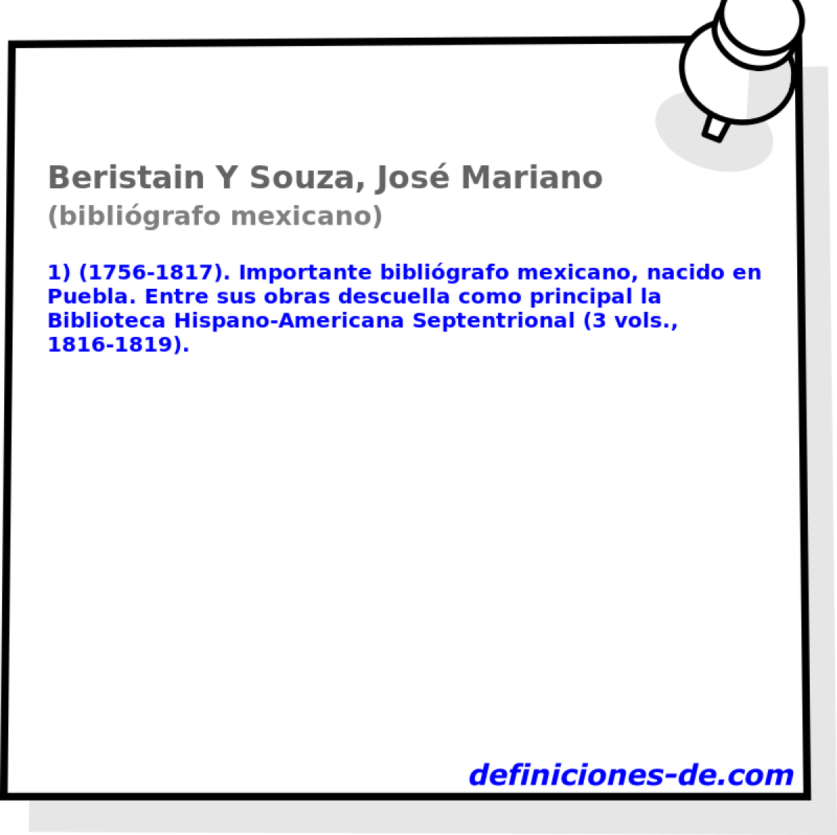 Beristain Y Souza, Jos Mariano (bibligrafo mexicano)