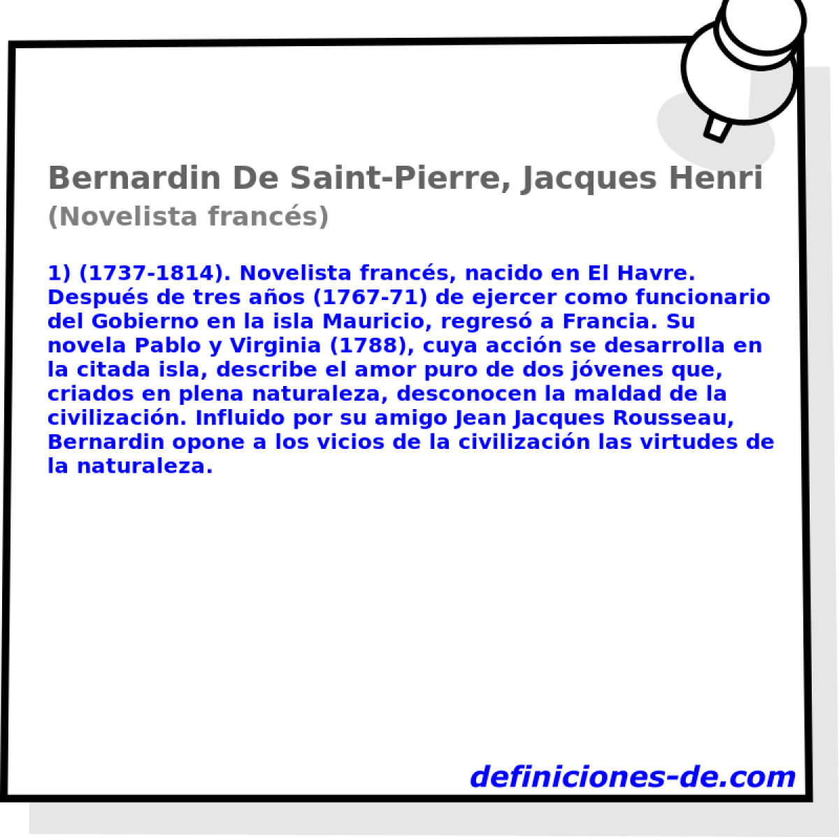 Bernardin De Saint-Pierre, Jacques Henri (Novelista francs)