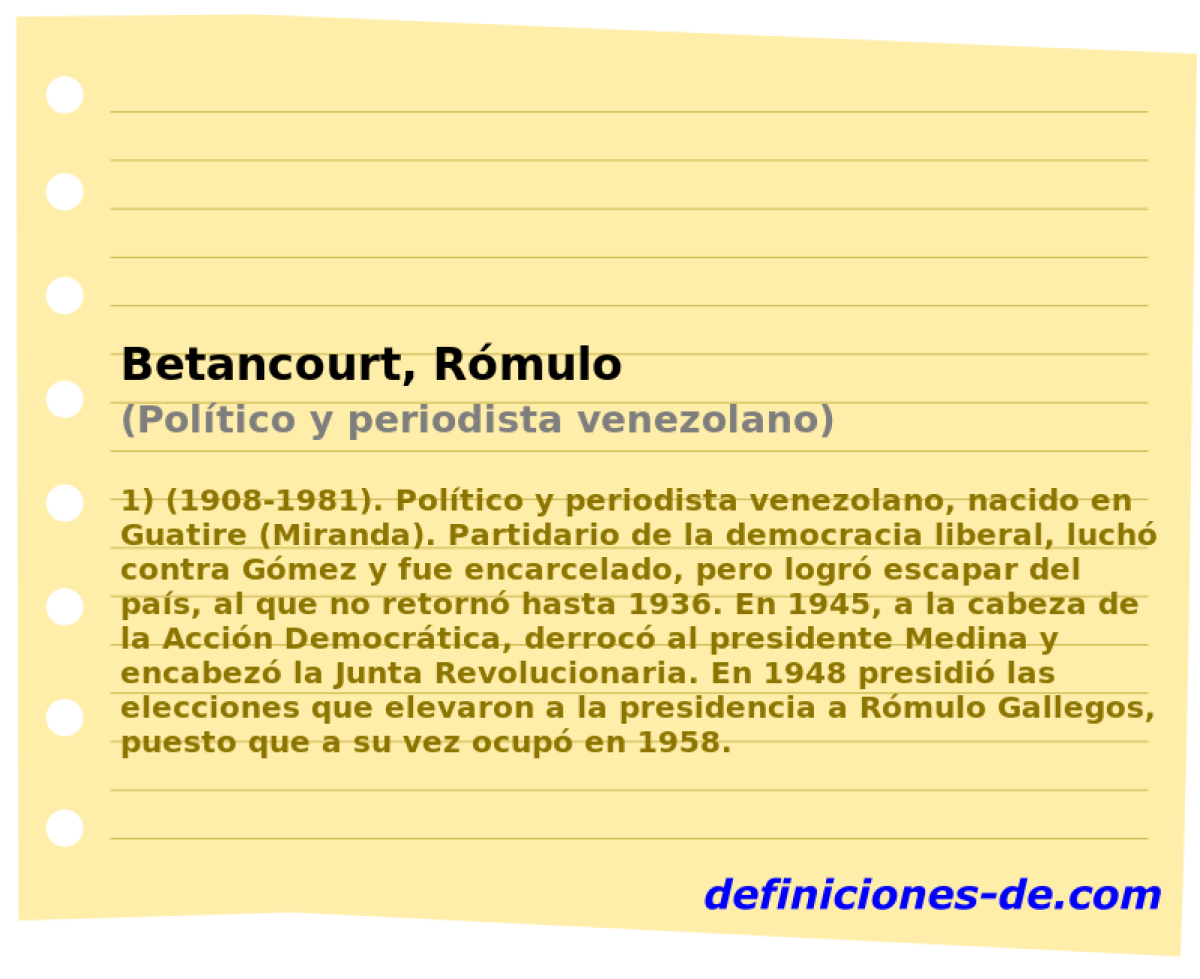 Betancourt, Rmulo (Poltico y periodista venezolano)