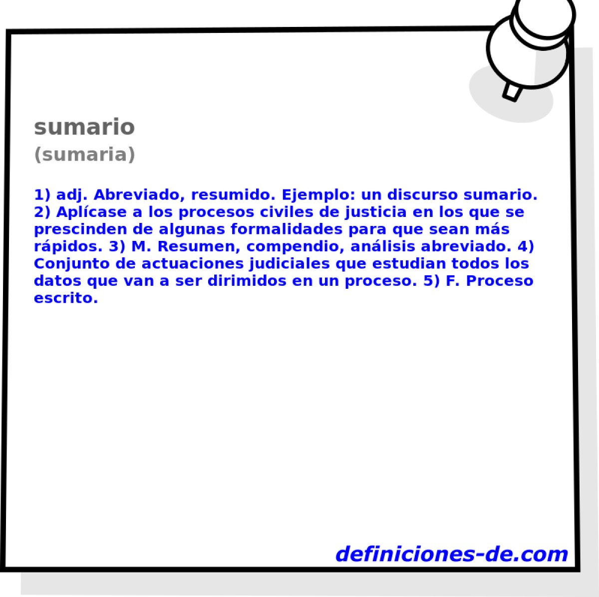 sumario (sumaria)