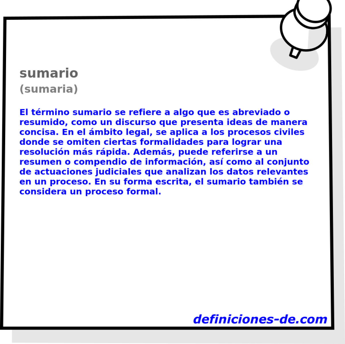 sumario (sumaria)