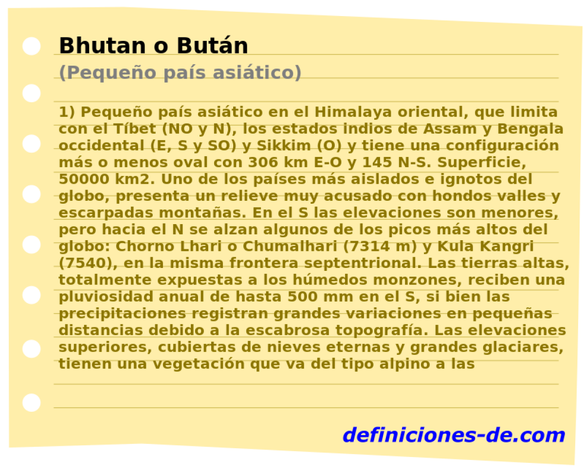 Bhutan o Butn (Pequeo pas asitico)