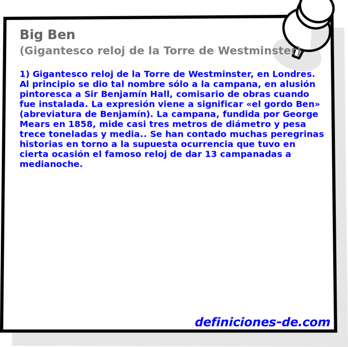 Big Ben (Gigantesco reloj de la Torre de Westminster)