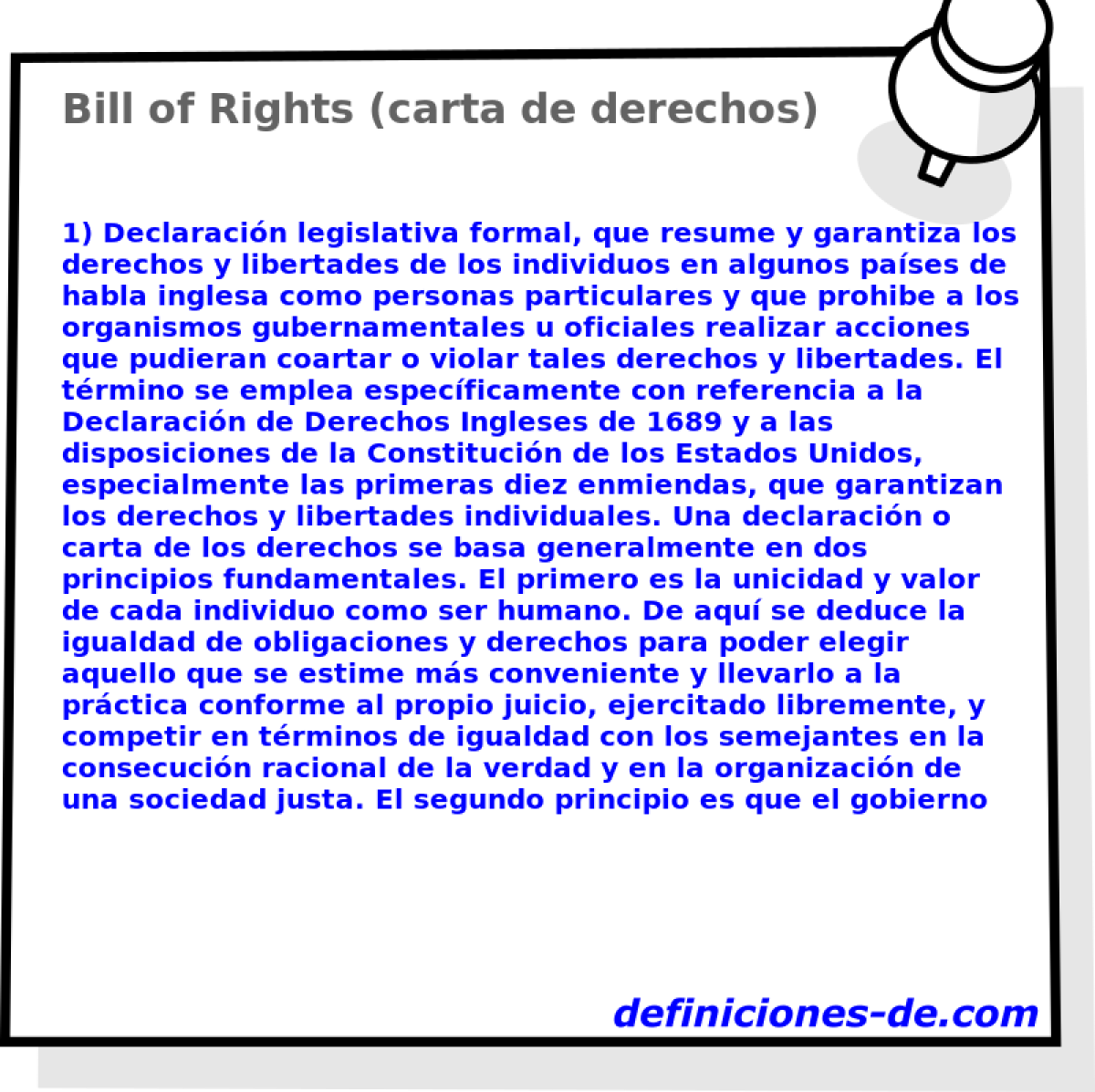 Bill of Rights (carta de derechos) 