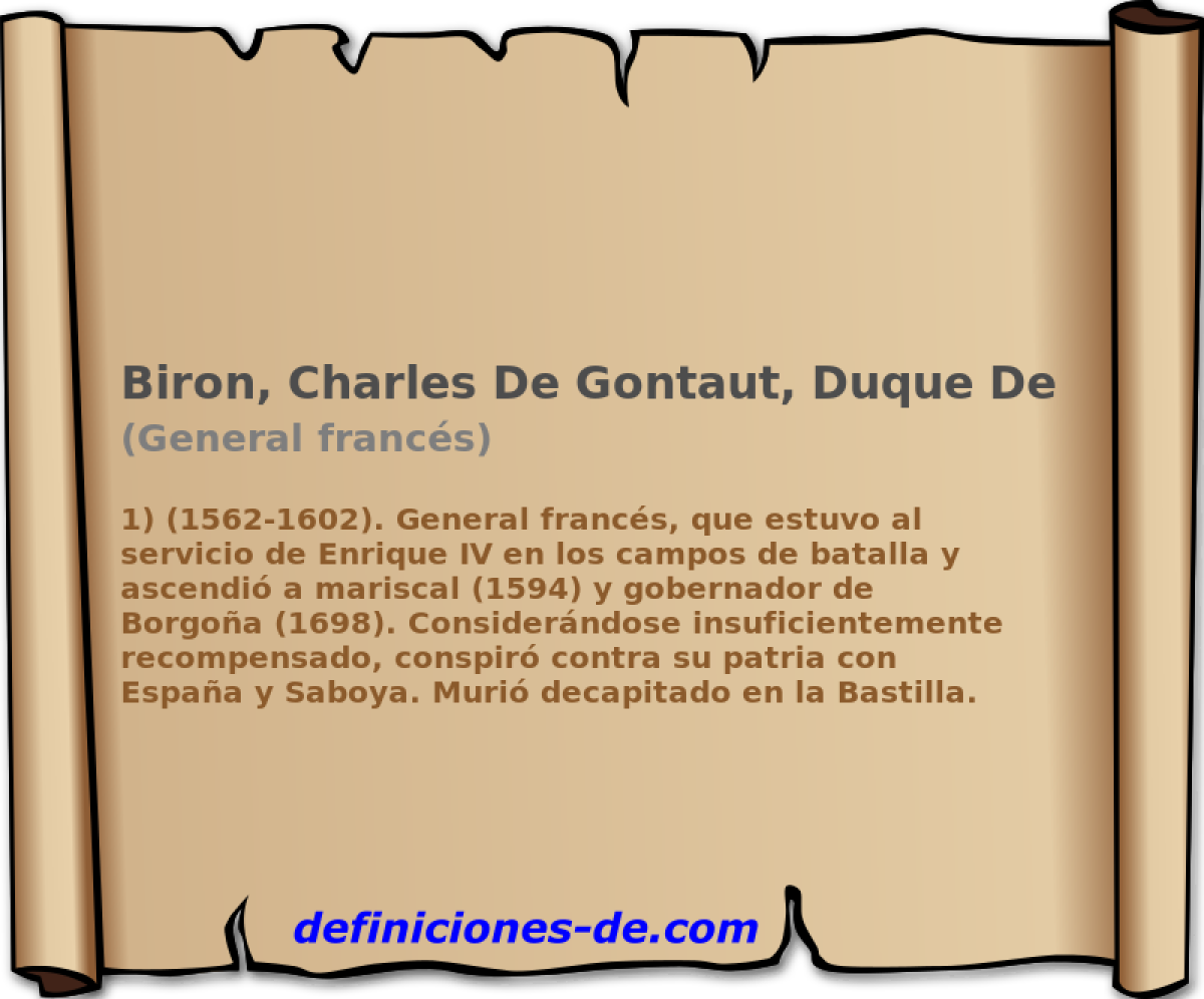 Biron, Charles De Gontaut, Duque De (General francs)