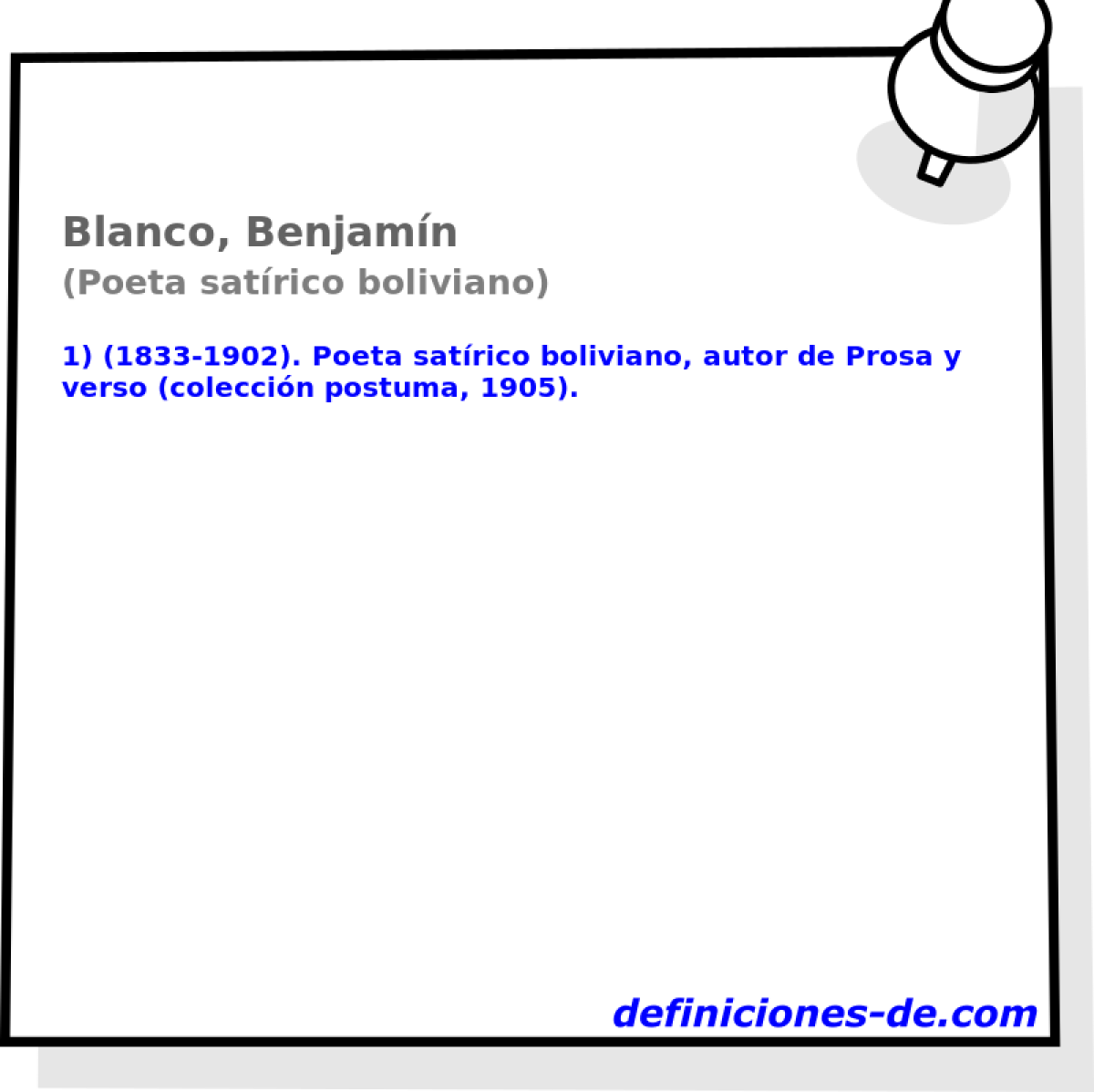 Blanco, Benjamn (Poeta satrico boliviano)