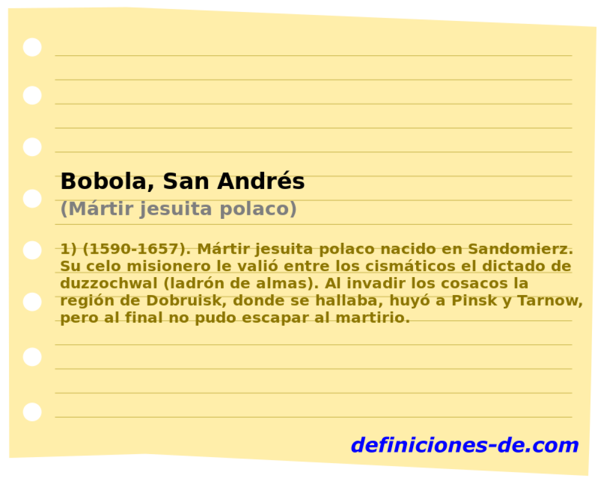Bobola, San Andrs (Mrtir jesuita polaco)