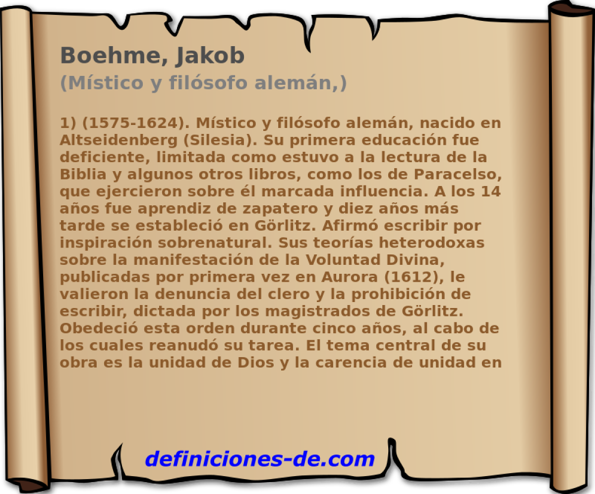Boehme, Jakob (Mstico y filsofo alemn,)