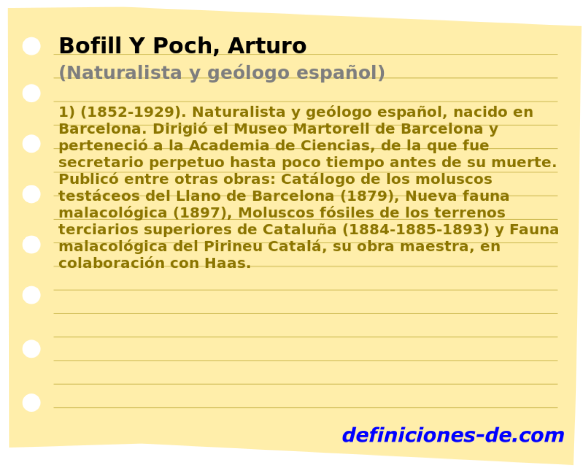 Bofill Y Poch, Arturo (Naturalista y gelogo espaol)