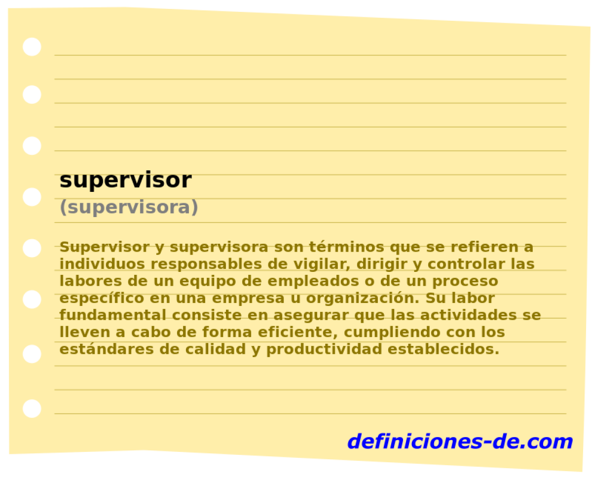 supervisor (supervisora)