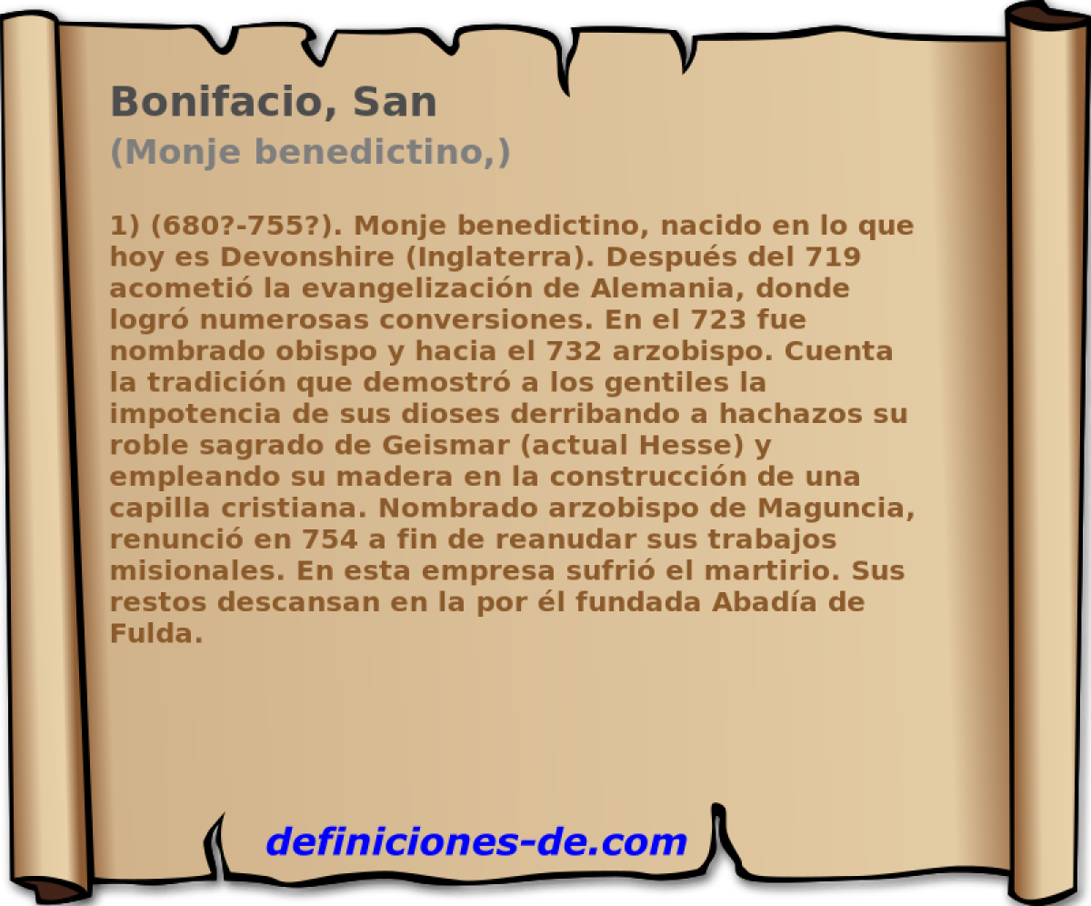 Bonifacio, San (Monje benedictino,)
